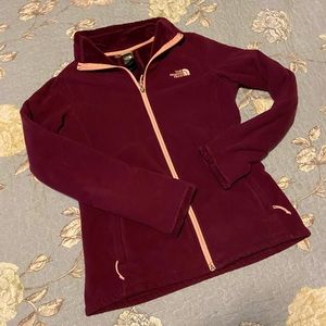 Purple North Face fleece jacket